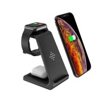 10w 3 in 1 Fast Wireless Charging Stand T3 wireless charger for Phone earphone watch charging